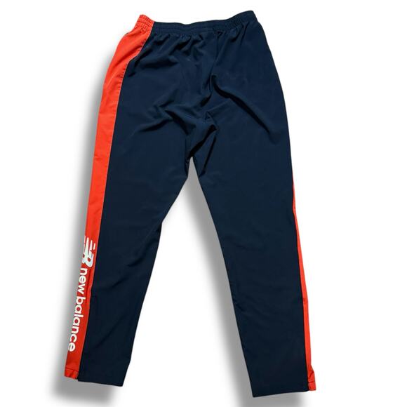 New Balance Track Pants Mens Black Red Stripe Logo Side Ankle Zip Size L - Picture 1 of 6